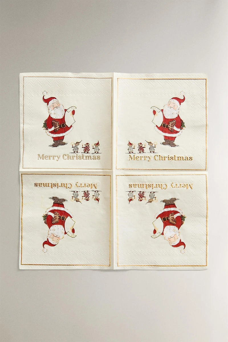 SET OF CHILDREN'S SANTA CLAUS PAPER NAPKINS (SET OF 20)