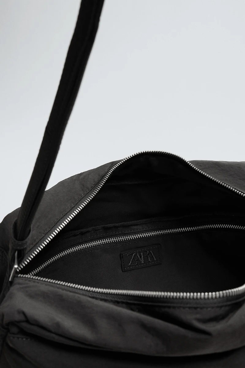 MULTI-POCKET NYLON CROSSBODY BAG