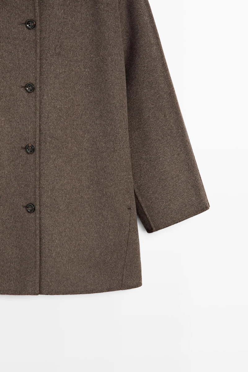 Melange wool blend coat