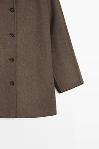 Melange wool blend coat