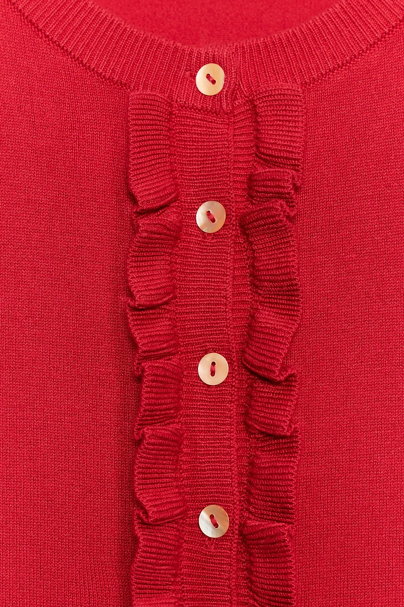 GILET EN MAILLE À VOLANTS