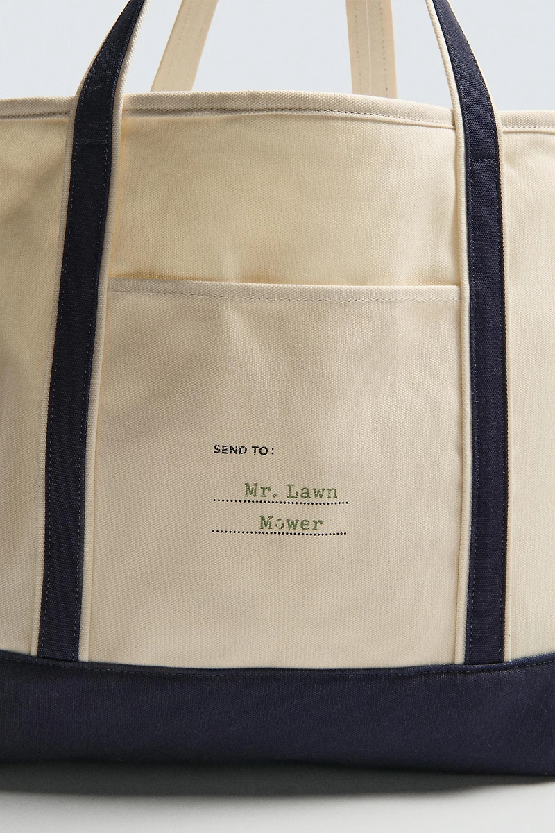 STRUCTURED CONTRAST TOTE BAG