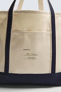 STRUCTURED CONTRAST TOTE BAG