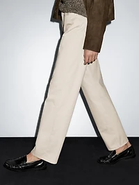 Mid-waist straight-leg trousers