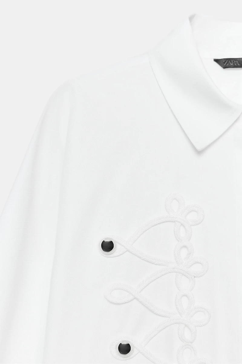 POPLIN SHIRT WITH FIREMAN CLASPS