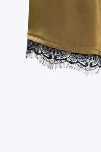 SATIN SHORTS WITH LACE