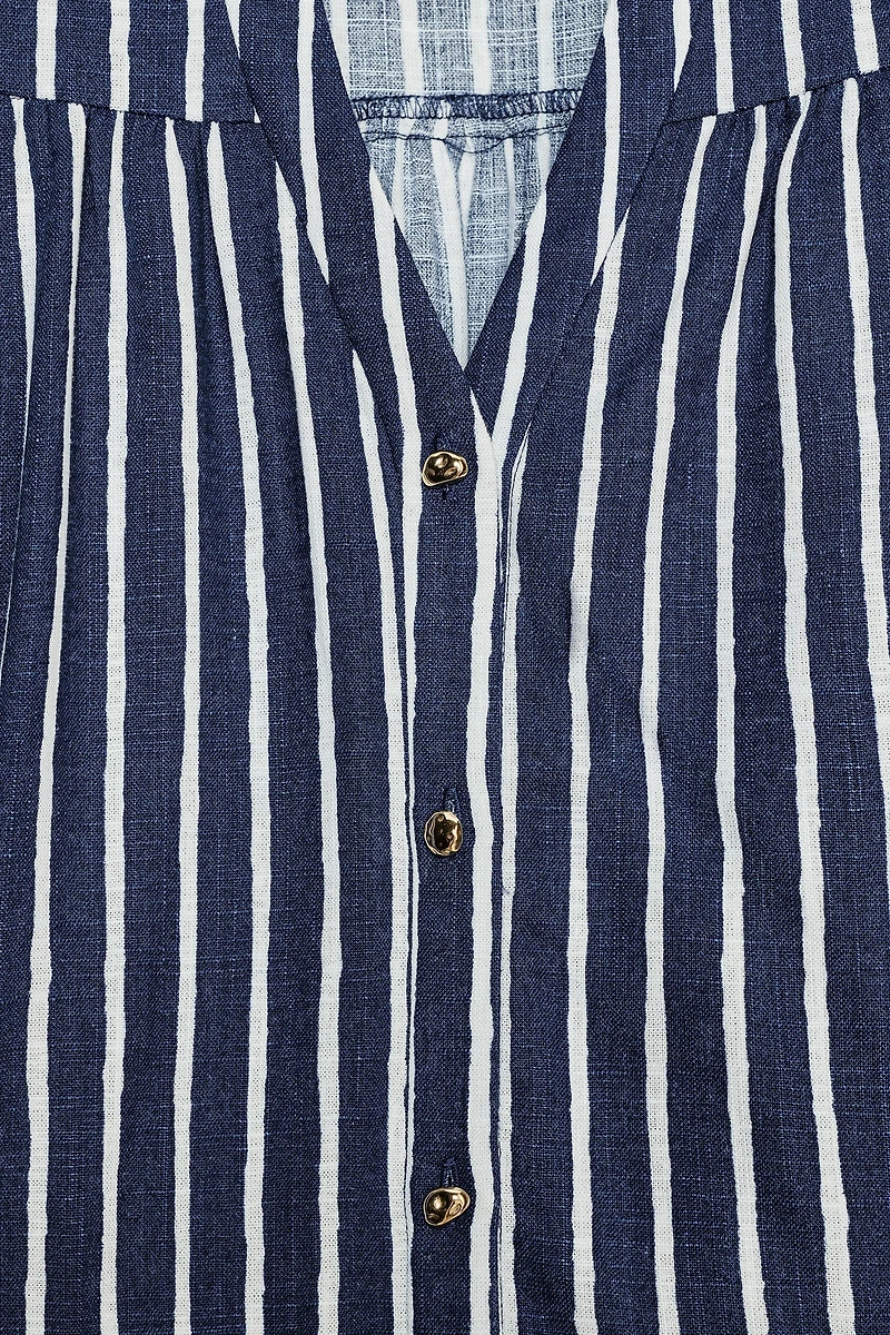CHEMISE À RAYURES AVEC LIN