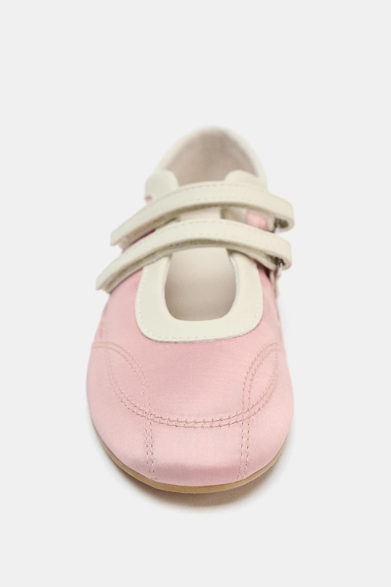 BALLERINES SURPIQÛRES EFFET SATINÉ