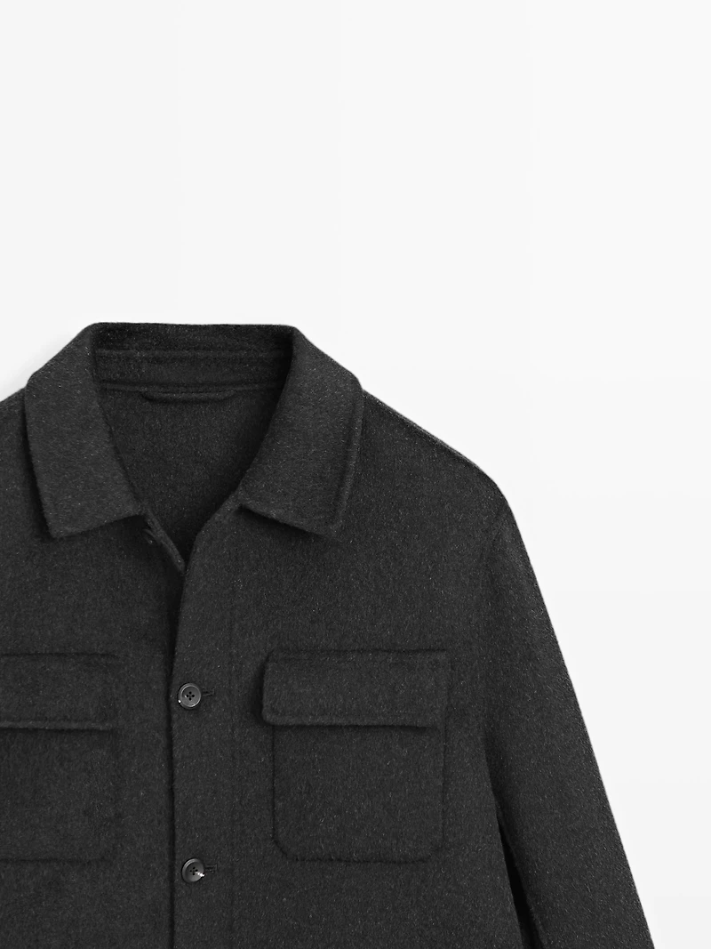 Veste en laine mélangée avec poches