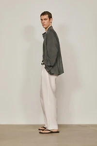 Suede leather overshirt with stand collar - LIMITED EDITION