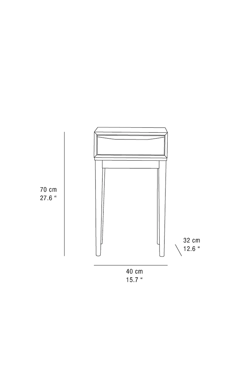 ASH WOOD NIGHTSTAND WITH DRAWER