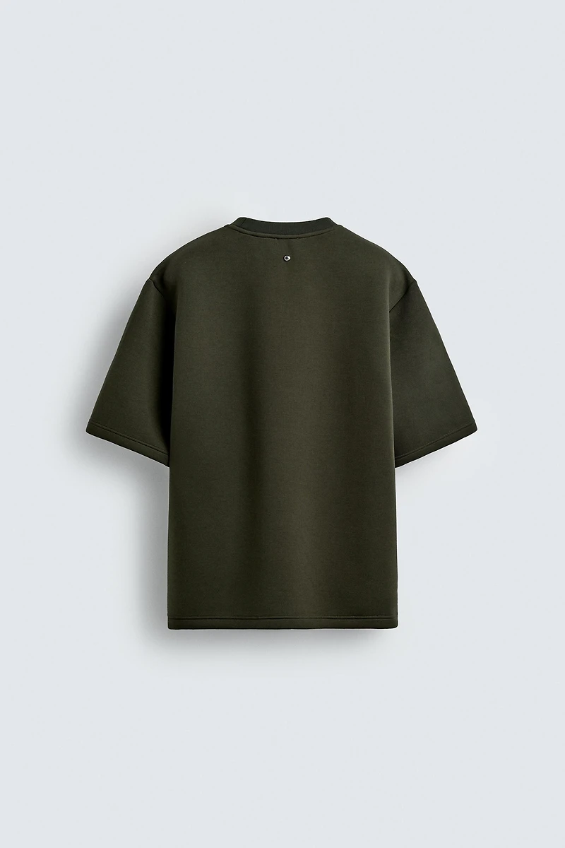 STUDDED NEOPRENE EFFECT SWEATSHIRT