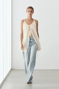 Cotton cupro blend camisole with bow details