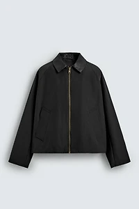 CONTRAST COLLAR OVERSHIRT