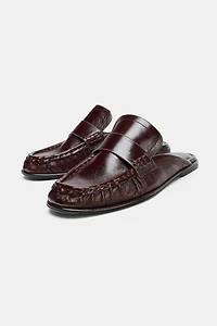 LEATHER MULE LOAFERS