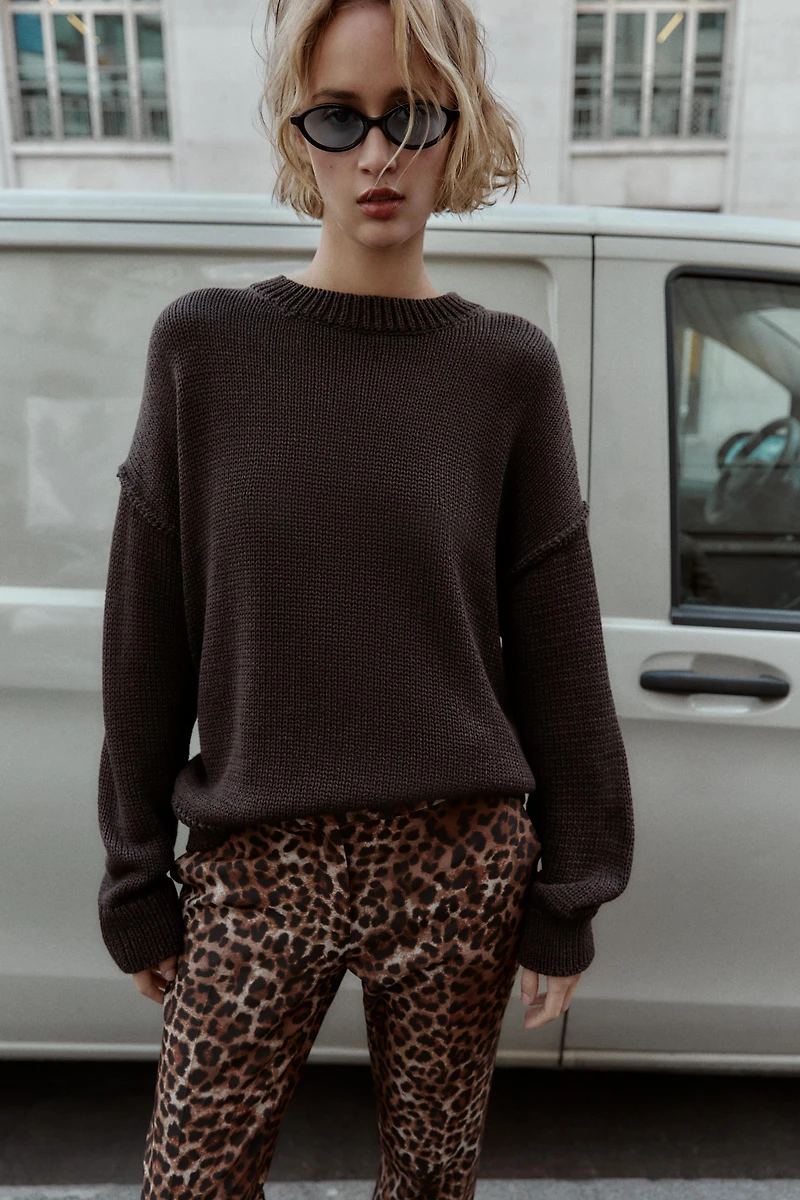 ANIMAL PRINT FLARE PANTS