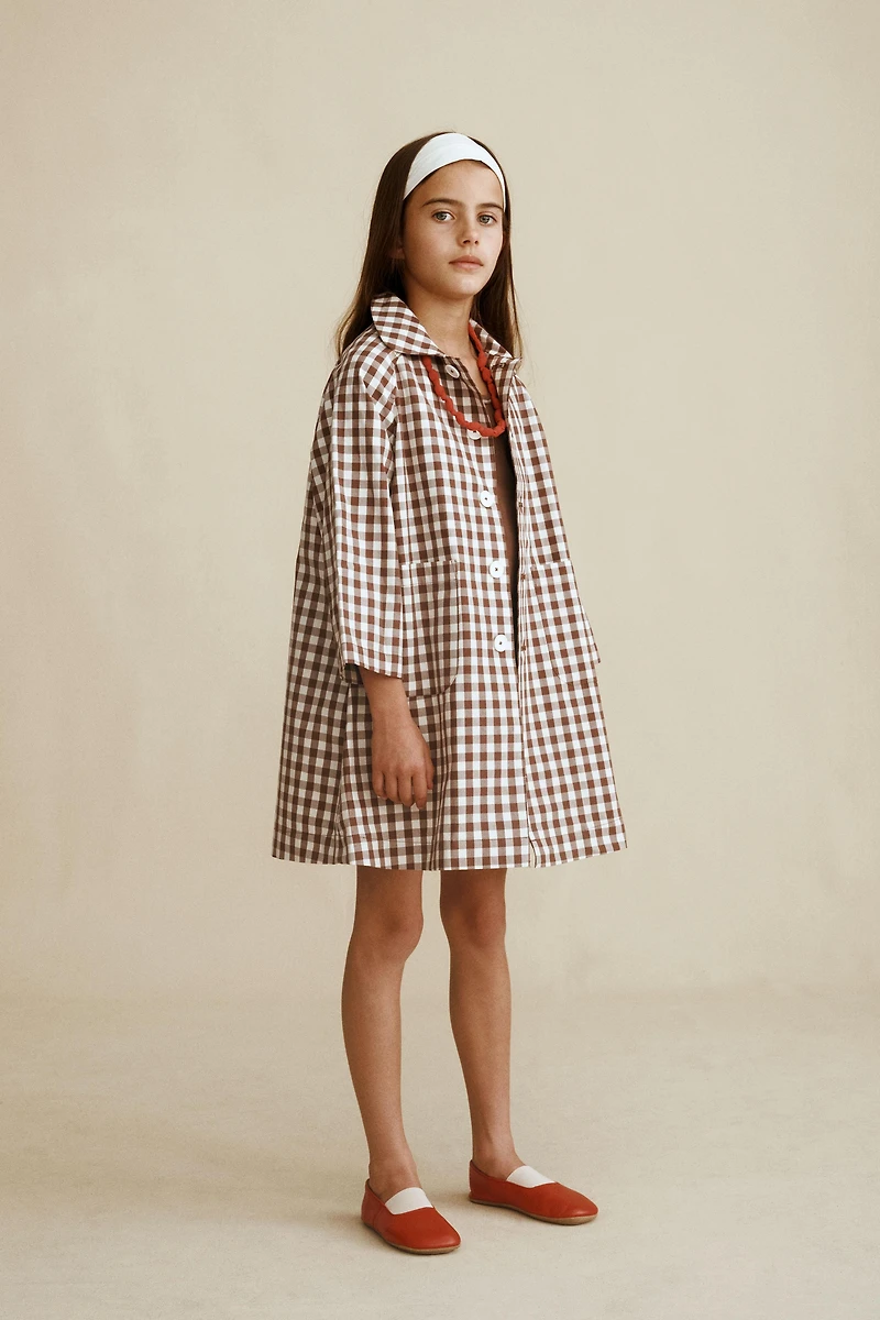 LONG GINGHAM TRENCH COAT CREATED BY CARAMEL LONDON X ZARA