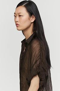 Pleated total look shirt