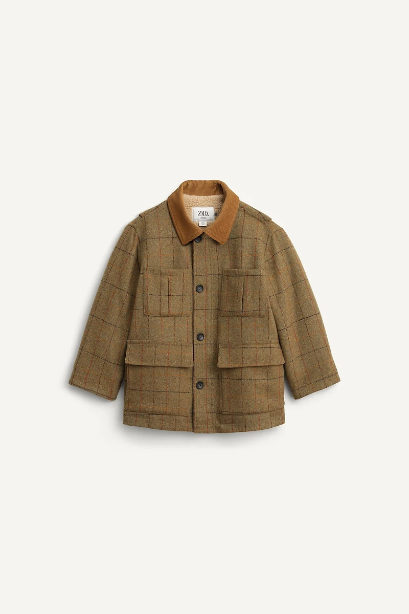 PLAID WOOL BLEND FLEECE COAT LIMITED EDITION