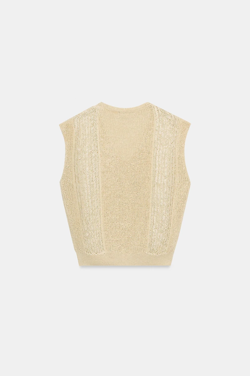 KNIT V-NECK VEST TOP