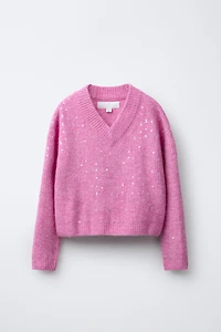 SEQUIN KNIT SWEATER