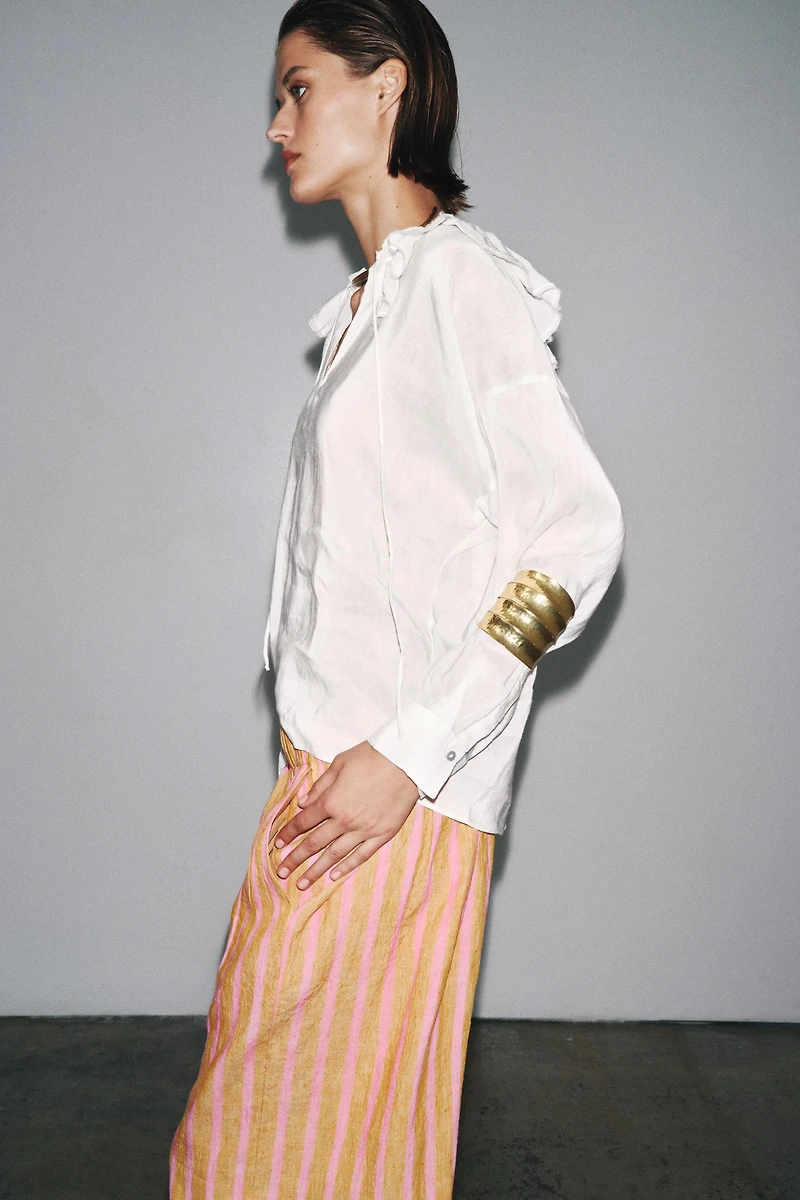 ZW COLLECTION LINEN AND SILK BLEND SHIRT