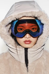 SHORT FAUX FUR HOODIE RECCO® TECHNOLOGY SKI COLLECTION