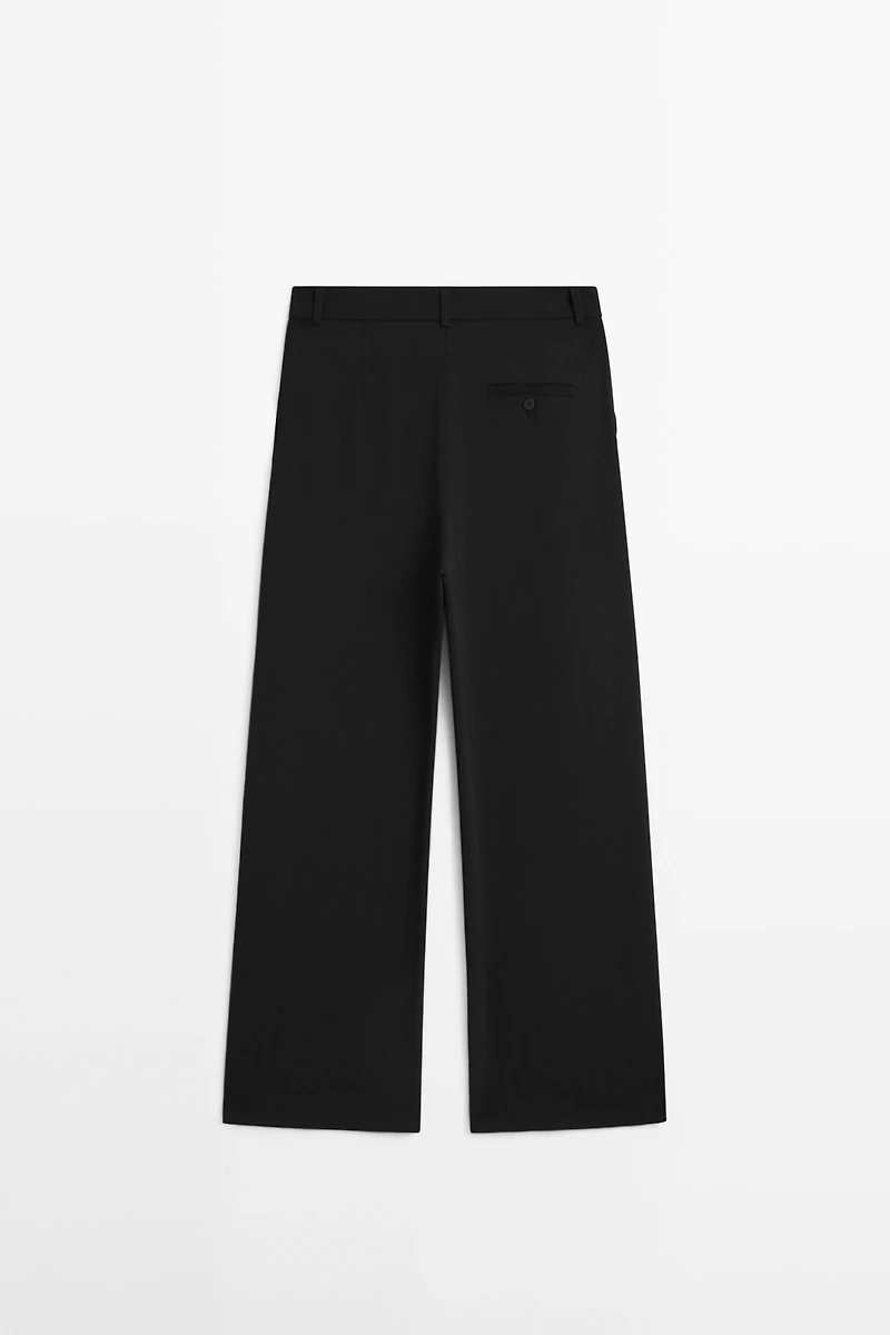 Wool blend trousers with seam detail