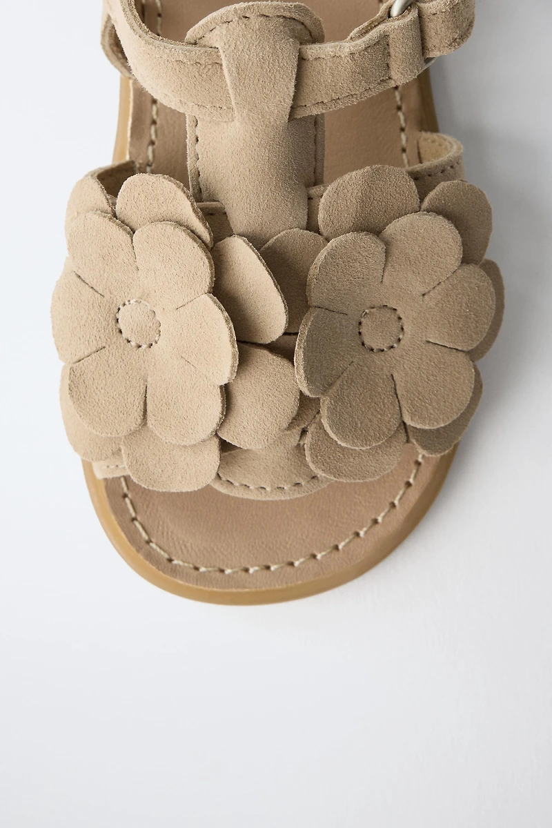 FLORAL LEATHER SANDALS