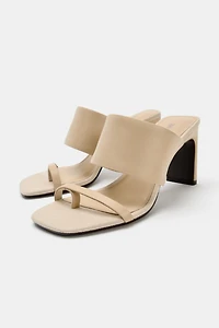 LEATHER HEELED MULES