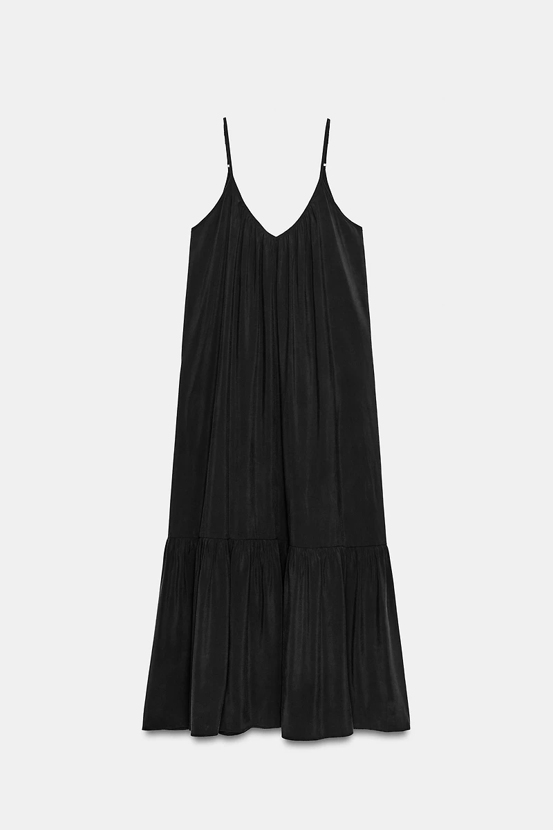 FLOWY RUFFLED MIDI DRESS