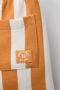 BERMUDA EN MOLLETON STRAIGHT À RAYURES