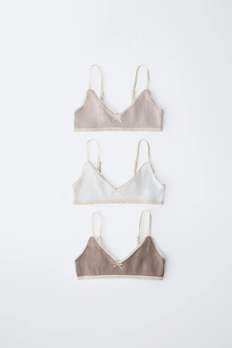9-14 YEARS/ THREE-PACK OF RIBBED TOPS