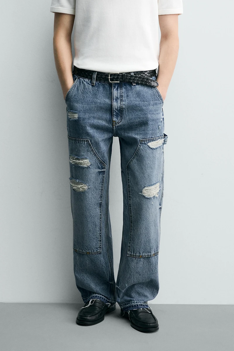 RELAXED FIT CARPENTER POCKET JEANS