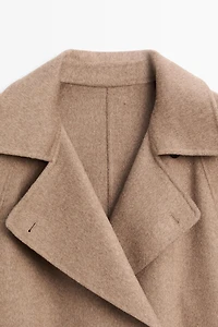 Long wool blend trench coat