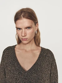 Mouliné V-neck knit jumper