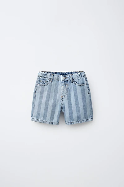 SHORT EN JEAN À RAYURES