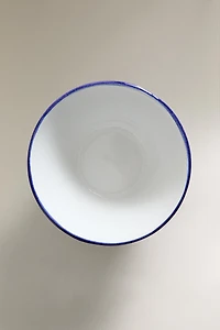STONEWARE SALAD BOWL WITH CONTRASTING RIM