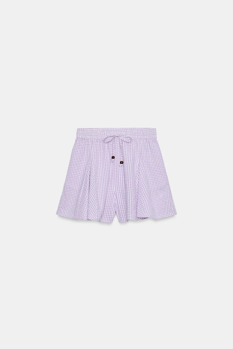 GINGHAM CHECK FLARED SKORT