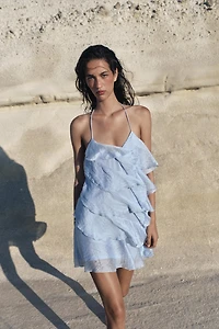 RUFFLED SHORT DRESS