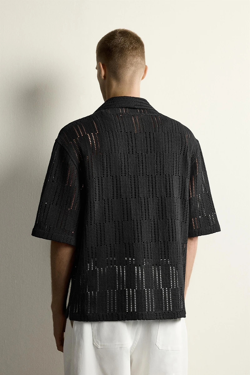 OPEN-KNIT RELAXED FIT SHIRT