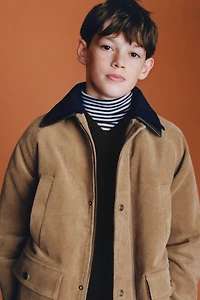 BENSIMON ® X ZARA DOUBLE COLLAR REMOVABLE FAUX FUR PADDED CORDUROY JACKET