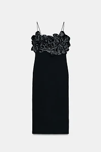 COMBINATION KNIT FLORAL DRESS