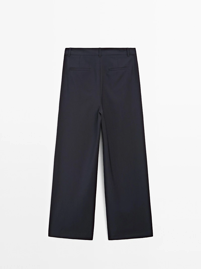Pantalon à pinces doubles 100 % laine - STUDIO