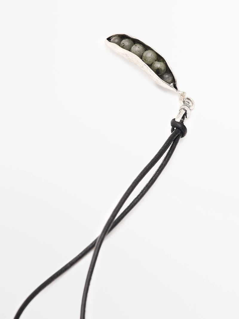 Leather pod pendant