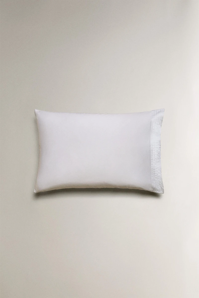 TAIE D’OREILLER COTON SATIN PLISSÉ ( FILS