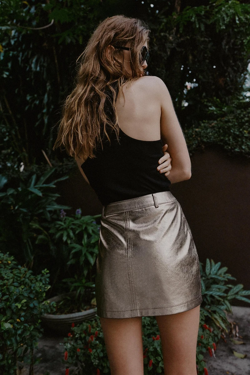 FAUX LEATHER MINI SKIRT