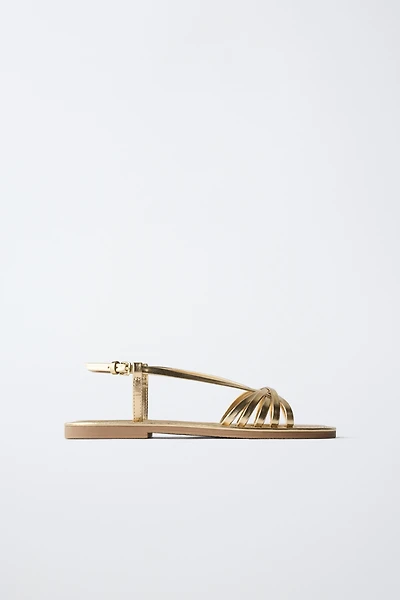 METALLIC STRAP SANDALS