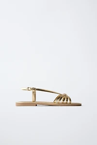 METALLIC STRAP SANDALS