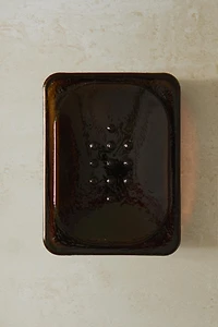 DARK GLASS BATHROOM SOAP DISH
